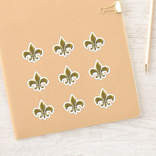 Guld Fleur de Lis Elegant Fransk Sticker Klistermärken
