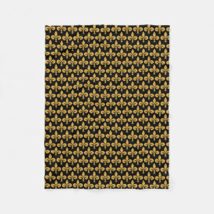 Guld- Fleur de Lis Fleecefilt