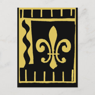 Guld Fleur De Lis, hälsningar för säsongen Helg Vykort