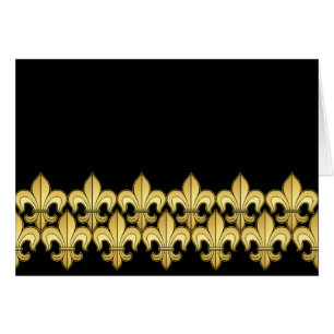 Guld- Fleur de lis Hälsningskort
