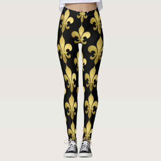 Guld Fleur de Lis i valfri färg Leggings