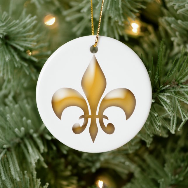 Guld Fleur de Lis-julen Julgransprydnad Keramik (Träd)
