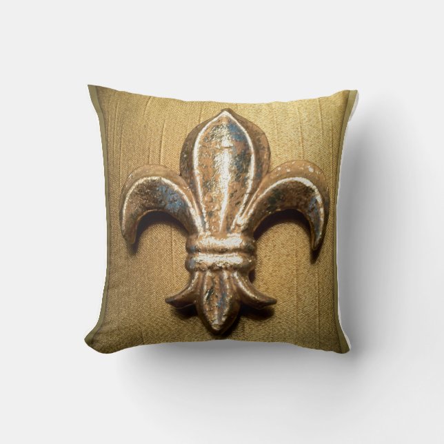 Guld- Fleur-de-lis Kudde (Framsida)