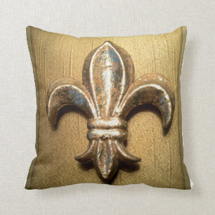 Guld- Fleur-de-lis Kudde
