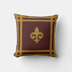 Guld Fleur-de-lis Kudde