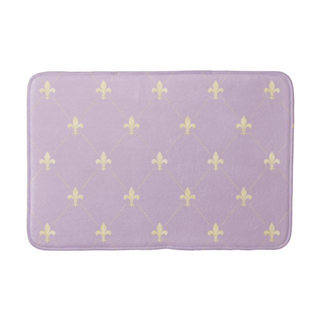 Guld Fleur-de-Lis Lilac Badrumsmatta (Framsidan)
