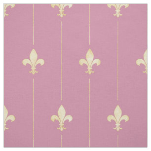 Guld Fleur-de-Lis med Rosa (medelhög ) Tyg