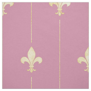 Guld Fleur-de-Lis med Rosa (stor ) Tyg