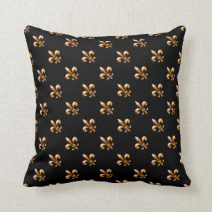 Guld Fleur de Lis New Orleans Kudde