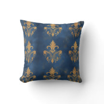 Guld Fleur-de-Lis om Royal Blue