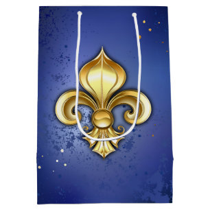 Guld Fleur de Lis på blå