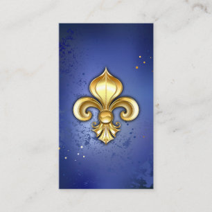 Guld Fleur de Lis på blå Rabattkort