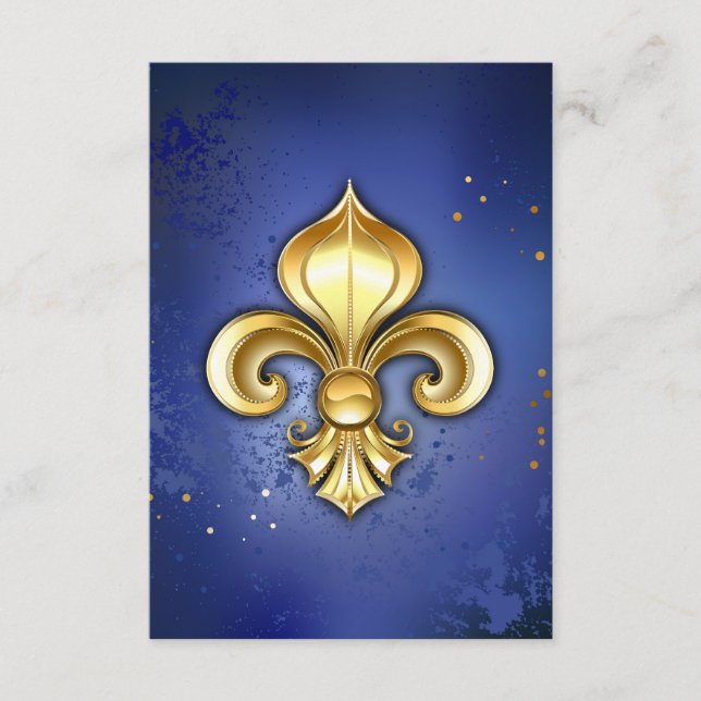Guld Fleur de Lis på Blå Tilläggskort (Framsida)