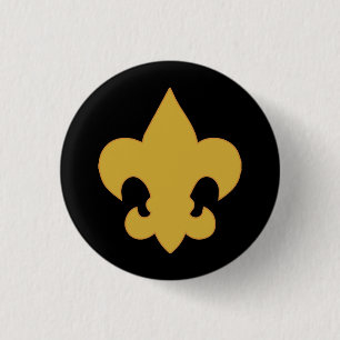 Guld Fleur De Lis på Black Knapp