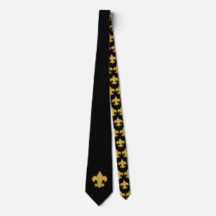 Guld Fleur De Lis på Black Slips