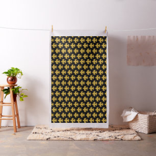 Guld Fleur De Lis på Black Tyg