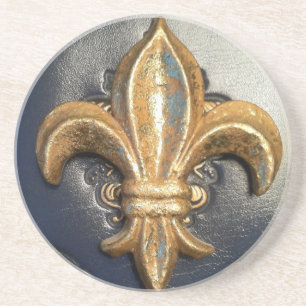 Guld- Fleur de lis på blått skrivar ut Underlägg