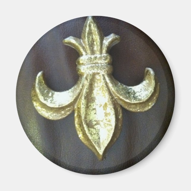Guld Fleur de lis på Brown Magnet (Framsidan)