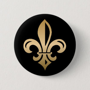 Guld Fleur de Lis på Svarta havet Knapp