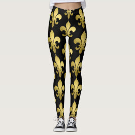 Guld Fleur de Lis på valfri Färg Leggings