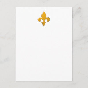 Guld Fleur de Lis-platta anteckningskort Inbjudningar