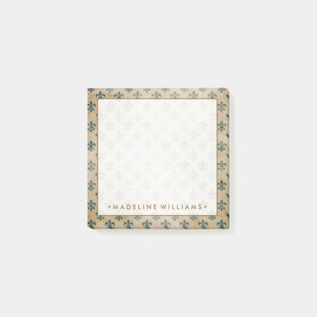 Guld Fleur-De-Lis Post-it Block (Framsida)