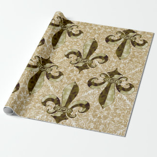 Guld- Fleur de Lis Presentpapper