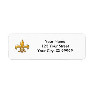Guld Fleur de Lis-Returetiketterna Returadress Etikett