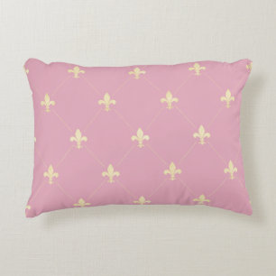 Guld Fleur-de-Lis Rosa Prydnadskudde