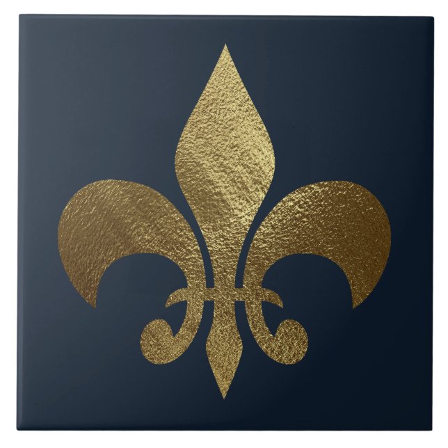 Guld Fleur de Lis Royal  Kakelplatta (Framsidan)