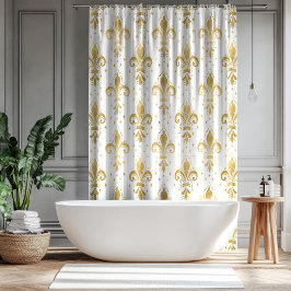Guld fleur-de-lis sömlös mönster på vitt
