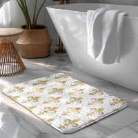 Guld fleur-de-lis sömlös mönster på vitt