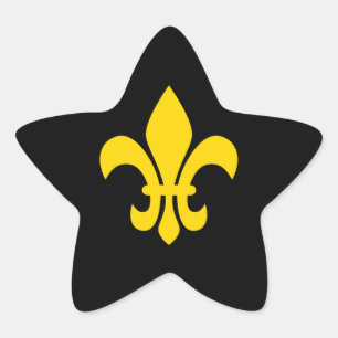 Guld Fleur de Lis Stjärnformat Klistermärke