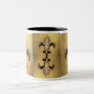 Guld- Fleur de lis tryckmugg Två-Tonad Mugg