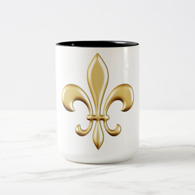 Guld- Fleur De Lis Två-Tonad Mugg (Center)