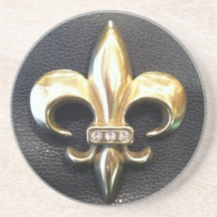 GULD FLEUR DE LIS UNDERLÄGG SANDSTEN