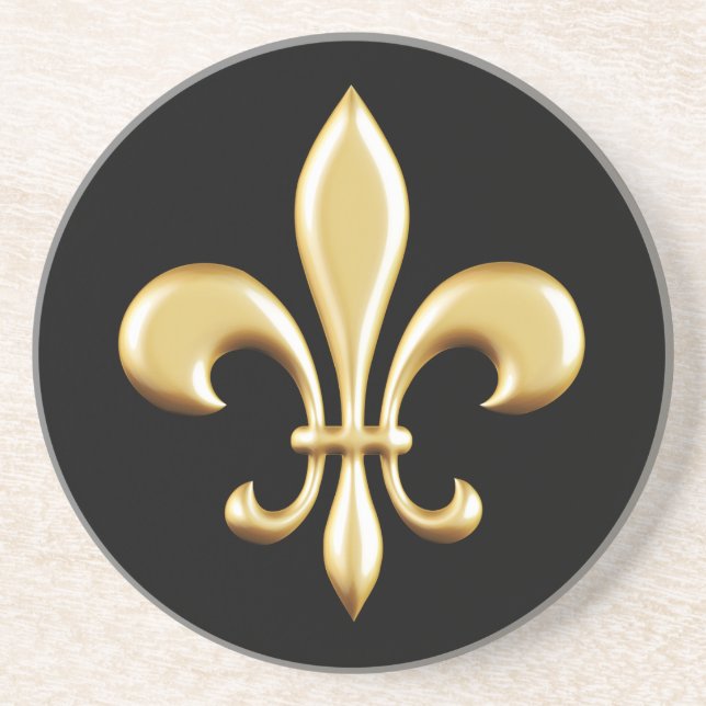 Guld- Fleur De Lis Underlägg Sandsten (Framsidan)