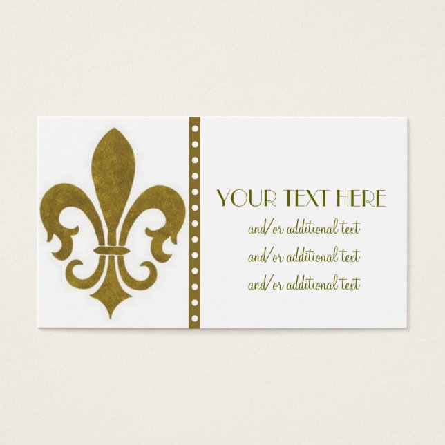 Guld Fleur De Lis Visitkort (Framsidan)