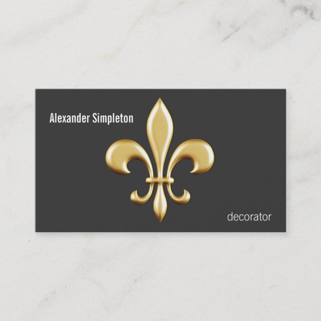 Guld- Fleur De Lis Visitkort (Framsida)