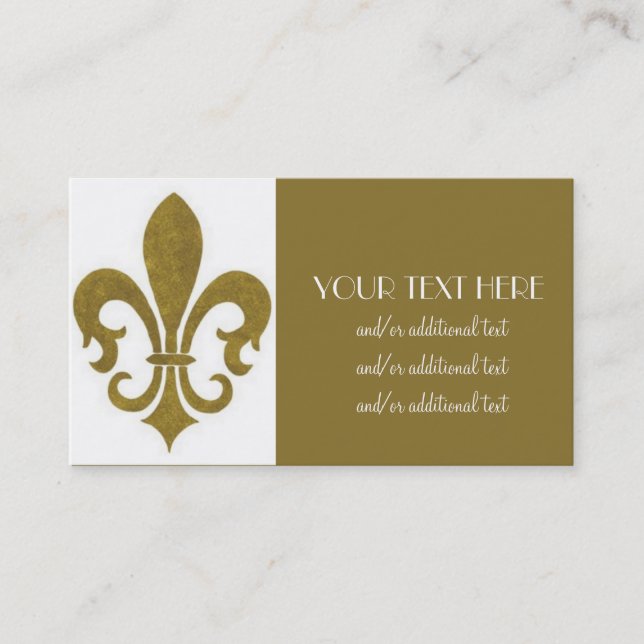 Guld Fleur De Lis Visitkort (Framsida)