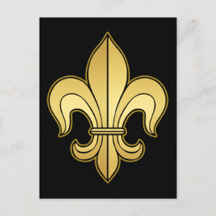 Guld Fleur de lis Vykort