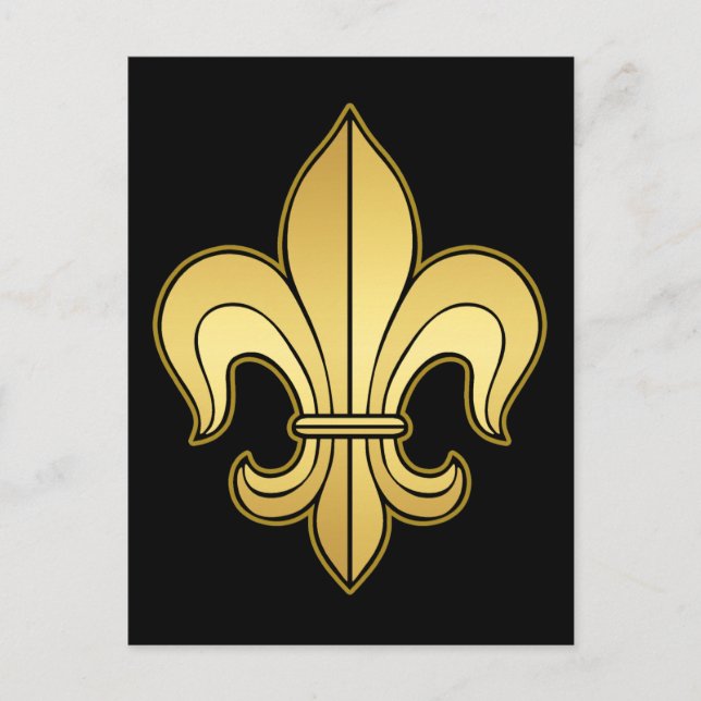 Guld Fleur de lis Vykort (Framsida)