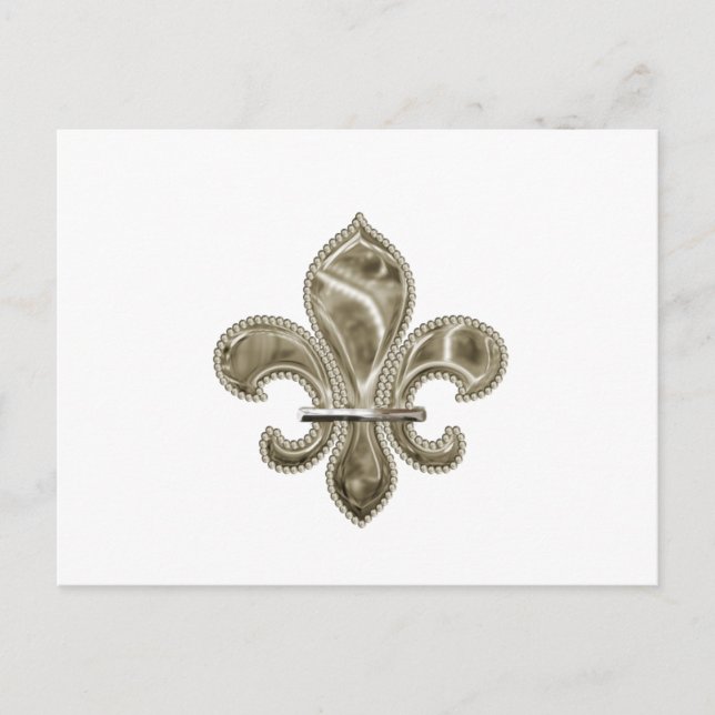 Guld Fleur de Lis-vykort Vykort (Framsida)