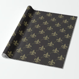 Guld Fleur De Lis Wrapping Papprare Presentpapper
