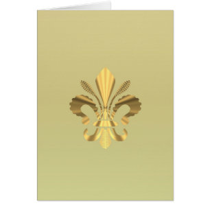 Guld fleur de lys hälsningskort