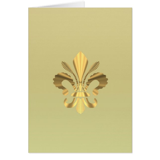 Guld fleur de lys hälsningskort (Framsidan)