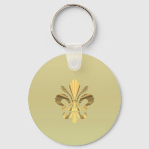 Guld- fleur de lys nyckelring
