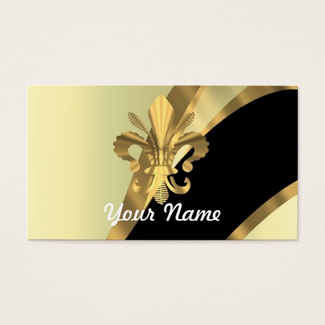Guld fleur de lys personlig visitkort (Framsidan)