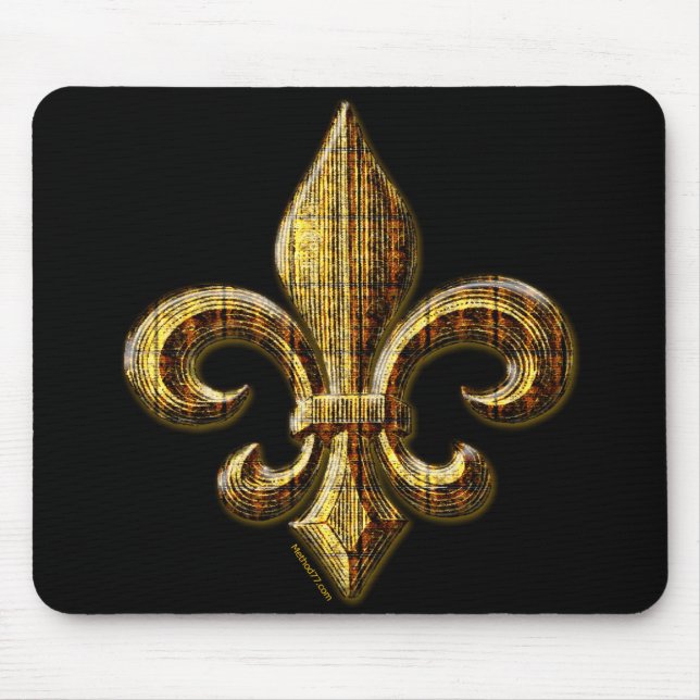 Guld- Fleur Mousepad Musmatta (Framsidan)