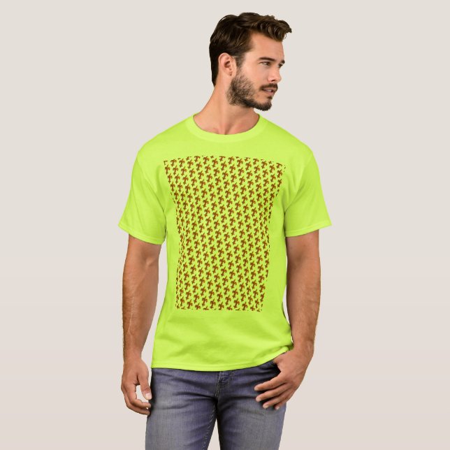 Guld Fleurs de Lis Mönster T-Shirt (Hel framsida)